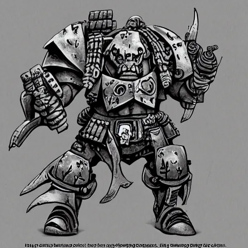 Prompt: a crying sad ogryn in warhammer 4 0 k darktide