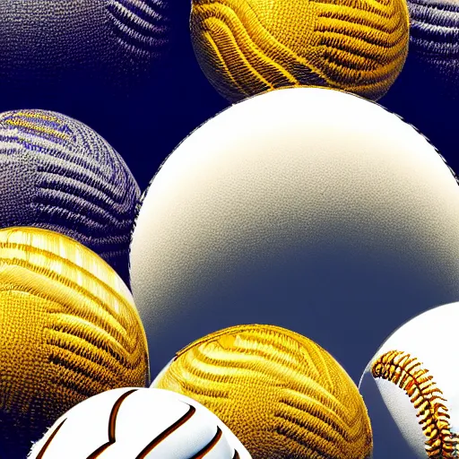 Prompt: beautiful tidal wave of baseballs, 4k, surreal