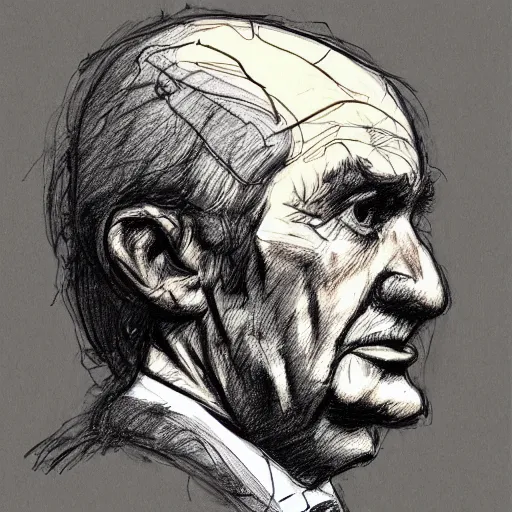 Image similar to a realistic yet scraggly portrait sketch of the side profile of a stern and sophisticated ray davies, trending on artstation, intricate details, in the style of frank auerbach, in the style of sergio aragones, in the style of martin ansin, in the style of david aja, in the style of mattias adolfsson