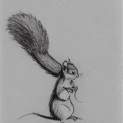 Image similar to milt kahl sketch of a squirrel