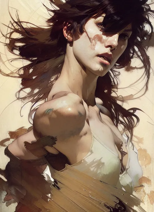 Image similar to beautiful neutral earth toned palette knife painting artwork by yoji shinkawa jeremy mann, dancer, charlie bowater and magali villeneuve and alphonse mucha, gaston bussiere, craig mullins, j. c. leyendecker, by artgerm