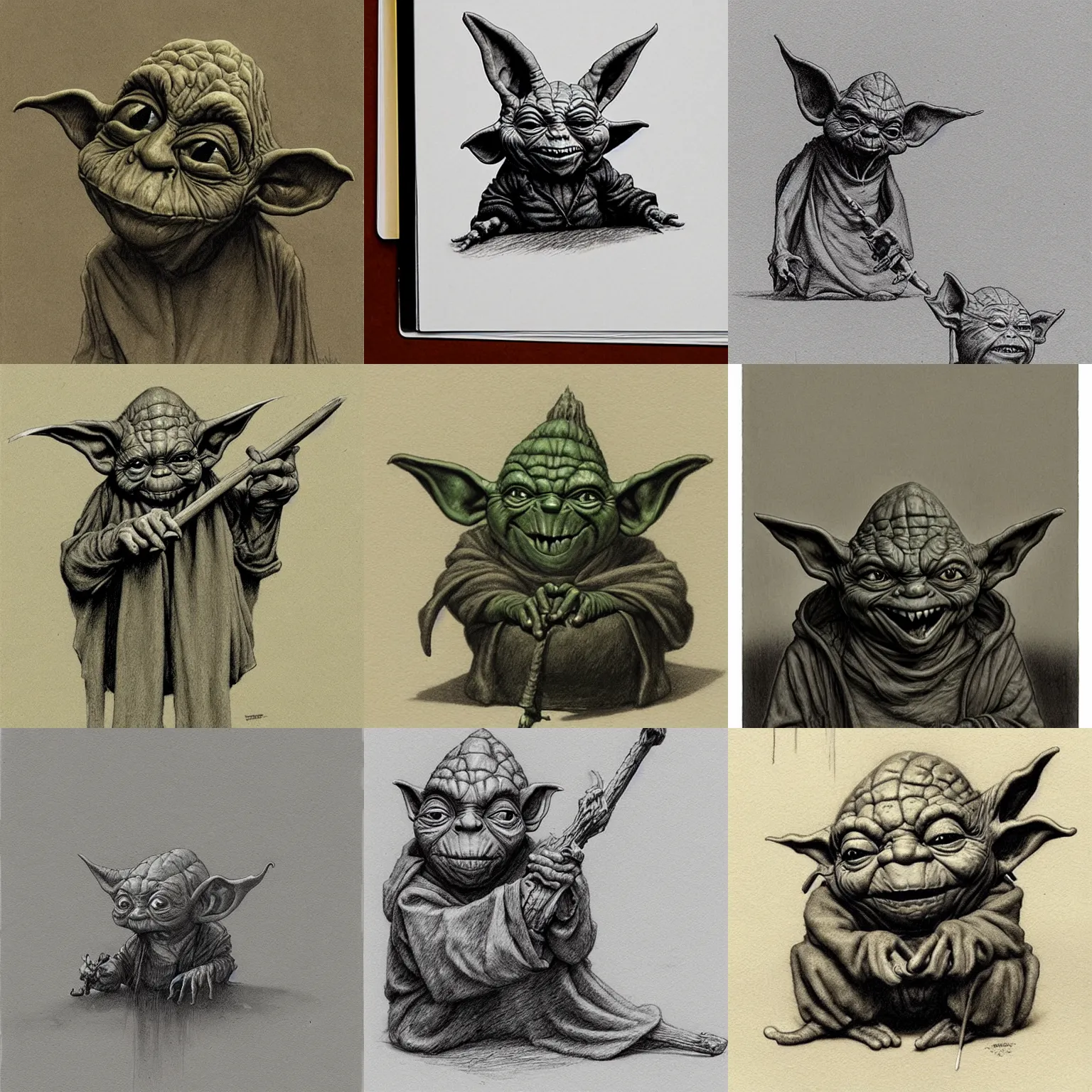 How to Draw an Old School Tattoo Flash BABY YODA Star Wars - The