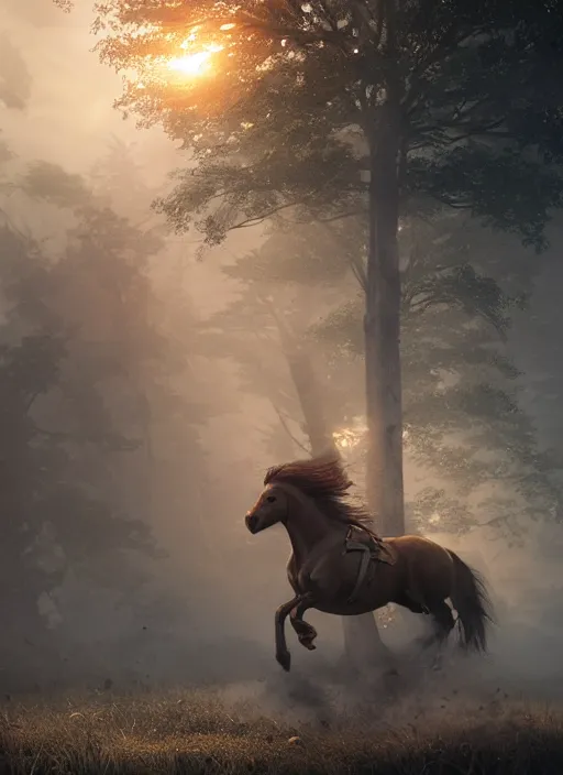 Image similar to the horse subdues the man while riding, volumetric lighting, beautiful, golden hour, sharp focus, ultra detailed, cgsociety by leesha hannigan, ross tran, thierry doizon, kai carpenter, ignacio fernandez rios, noir photorealism, film