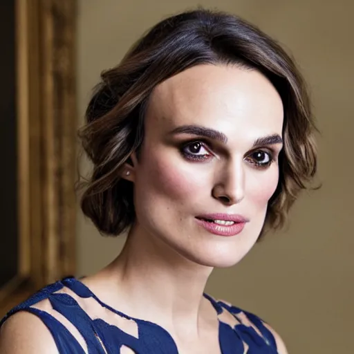 Image similar to portrait photo of president kiera knightley, photo by pete souza, sony 8 5 mm f / 1. 4