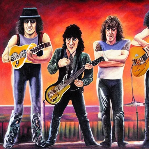 Prompt: ac dc band, painting