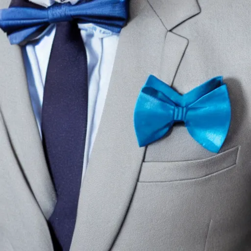 Prompt: blue salamander in a grey tuxedo and a bowtie character icon