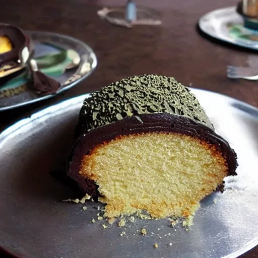 Image similar to a grenade cut in half, it's actually a cake inside