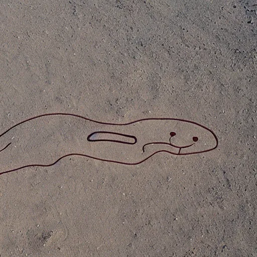 Image similar to nazca line of an otter