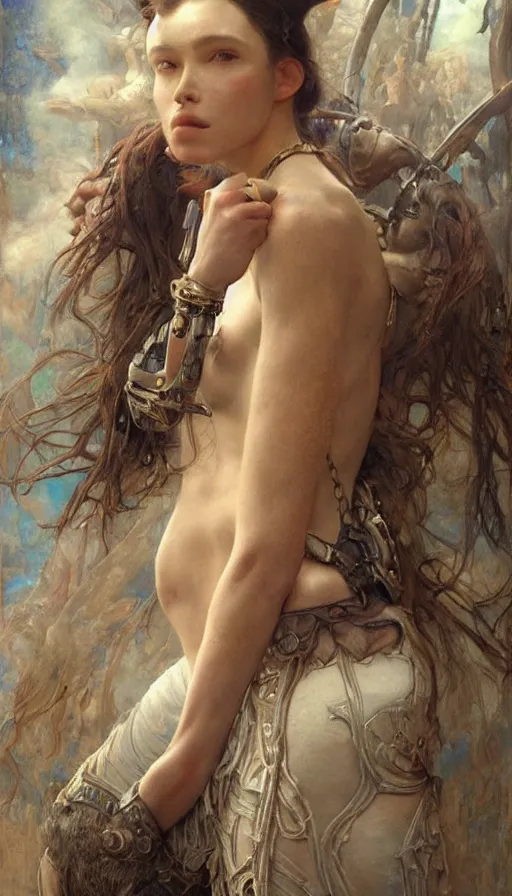 Prompt: epic masterpiece hug, sweaty skin, hyperrealistic, octane render, cinematic, beautiful face and flawless skin, perfect hands, 5 fingers, by Edgar Maxence and Ross Tran and Michael Whelan, Legends of Runeterra