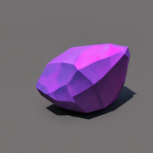 Prompt: stylized 3 d render of a large rock fused with purple crystals and grey stones, trending on artstation, stylized 3 d model