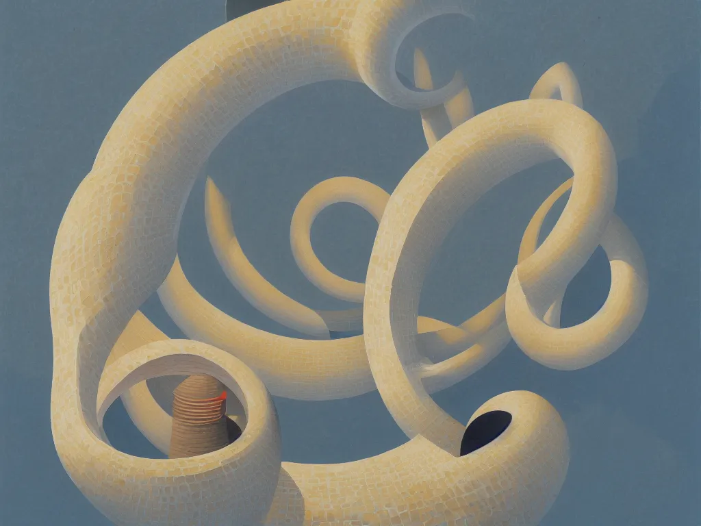 Image similar to a detailed gouache painting illustration of a torus, by Michiel Schrijver, ultra-hd, sharp focus, isometric