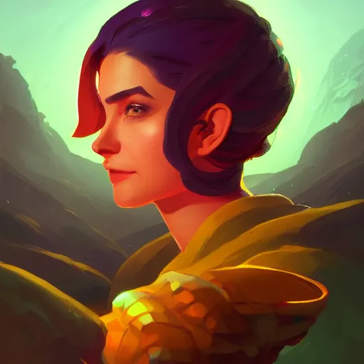 Image similar to profile portrait, maya ali mage, gloomhaven, dynamic lighting, gaudy colors, octane render aesthetic, matte painting concept art, official fanart behance hd artstation by jesper ejsing, by rhads and makoto shinkai and lois van baarle and ilya kuvshinov and rossdraws