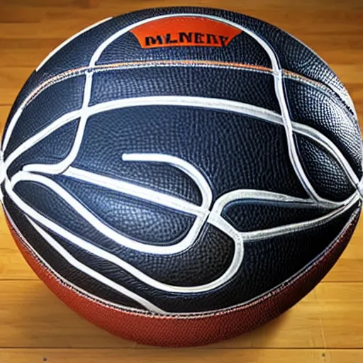 Image similar to a partially deflated basketball