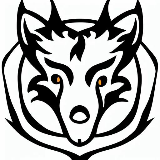 Image similar to a vector logo of a burning fox with flames style