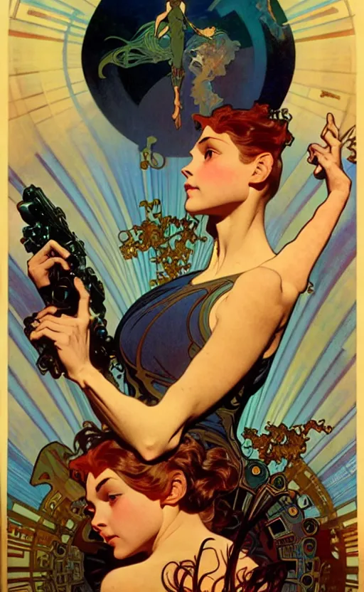 Image similar to exquisite imaginative scifi poster art, movie art, by lucusfilm, weta studio, alphonso mucha, james jean, frank frazetta, 8 k, denoised, sharp, crisp, high quality, cinematic