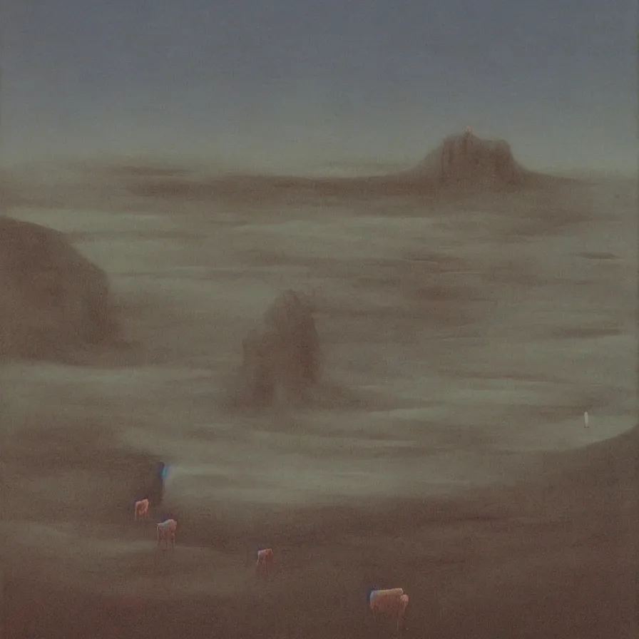 Prompt: landscape by Zdzisław Beksiński