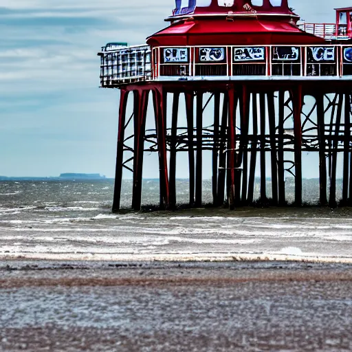 Prompt: close up of paignton pier, cinematographic shot,