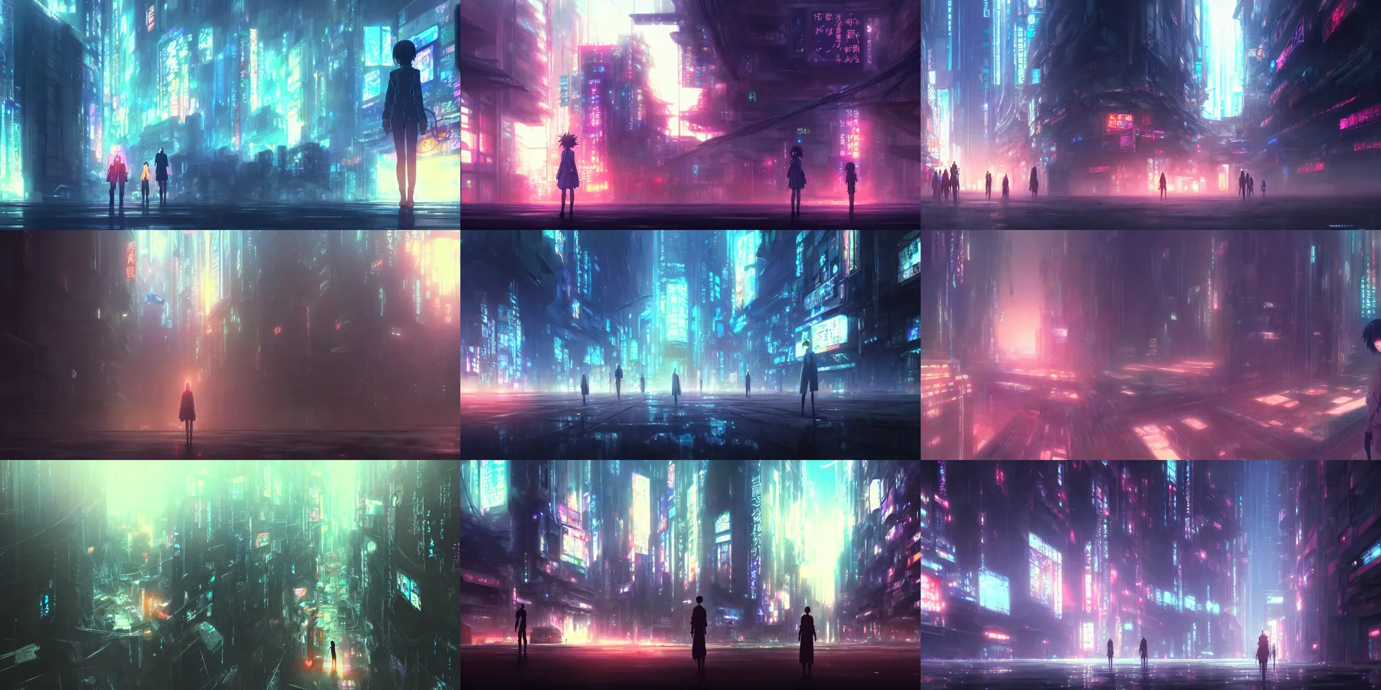 Prompt: a high definition screenshot from the haunting and strange cyberpunk anime film ; a strange and ethereal dreamscape, digital painting by makoto shinkai and yoshitaka amano, surrealism, trending on artstation, cinematic