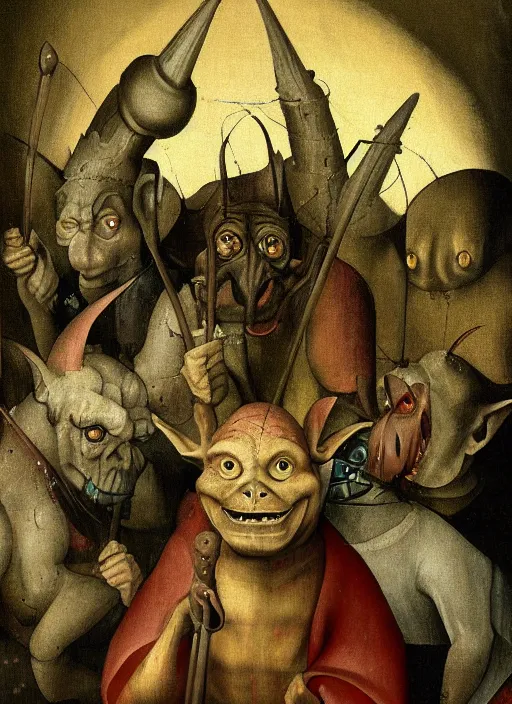 Image similar to a medieval goblin watching television painted by hieronymus bosch, detailed digital art, trending on Artstation