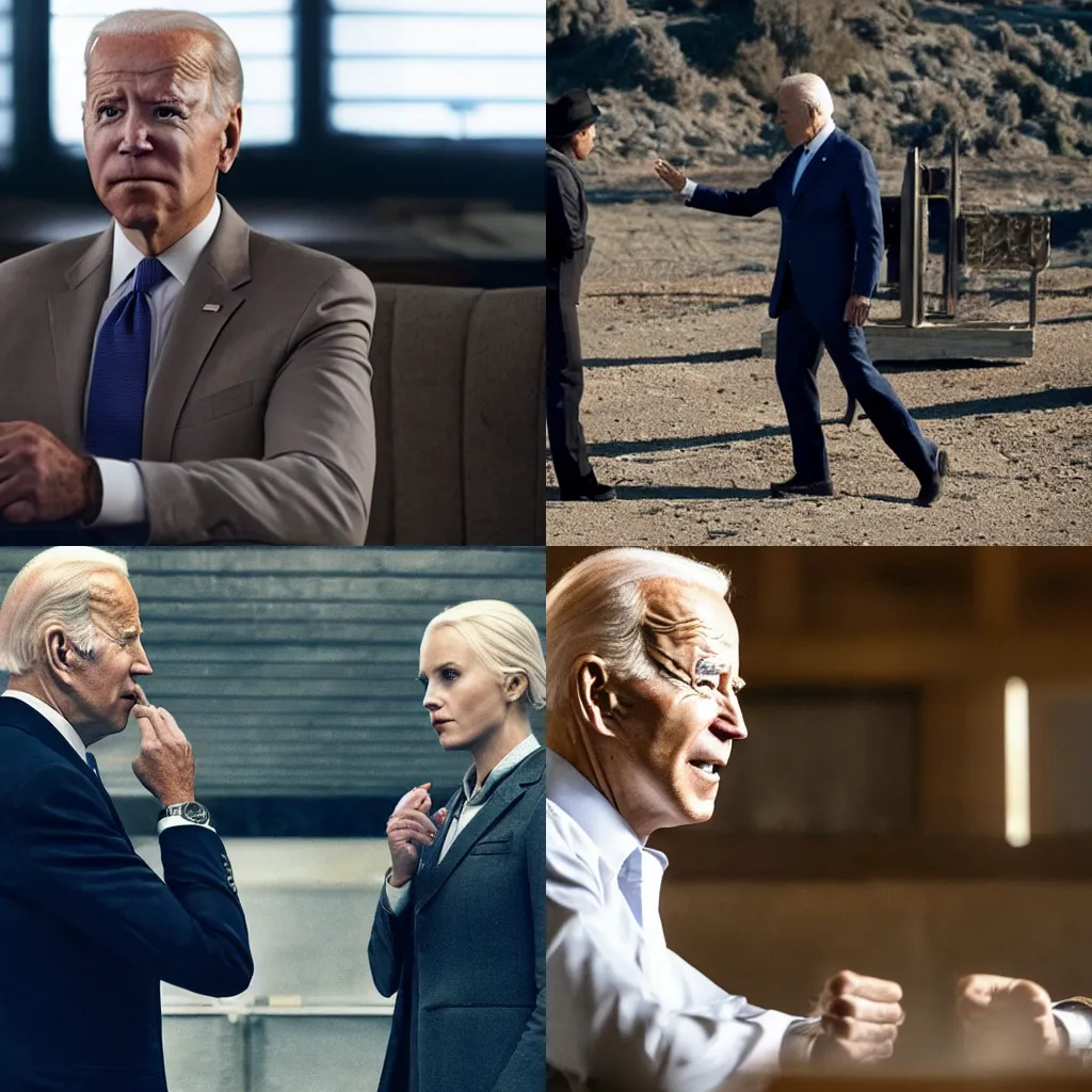 Prompt: Joe Biden in Jonathan Nolan’s Westworld (2018)