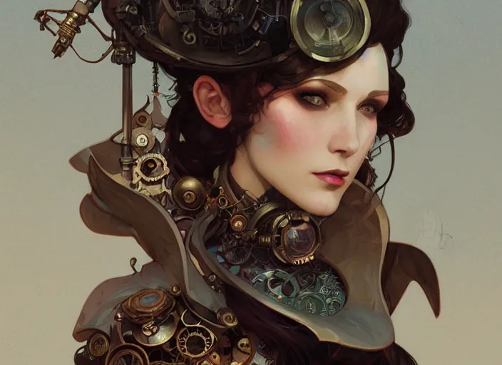 Image similar to woman model, steampunk!!! and modern, rgb, in decadent sewers, backlit, elegant, highly detailed, digital painting, artstation, concept art, smooth, sharp focus, illustration, art by krenz cushart and artem demura and alphonse mucha