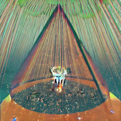 Image similar to amazonas ritual, major arcana symbols, refracted lines and sparkles, by yosuke yamaguchi