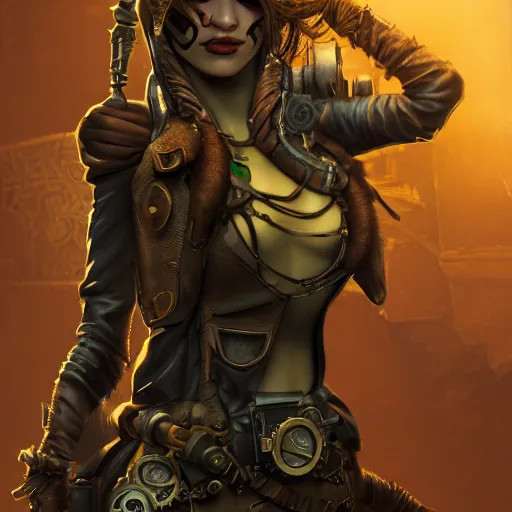 Image similar to steampunk rogue highly detailed, dramatic lighting, cinematic, 4k