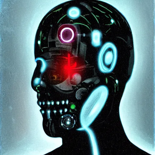 Prompt: Portrait of a cybernetic being