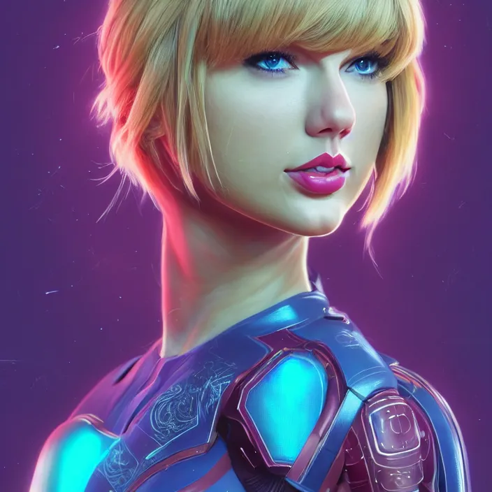 Image similar to portrait of Taylor Swift as SAMUS. HD, 4K. intricate abstract. intricate artwork. by Tooth Wu, wlop, beeple, dan mumford. octane render, trending on artstation, greg rutkowski very coherent symmetrical artwork. cinematic, hyper realism, high detail, octane render, 8k, iridescent accents