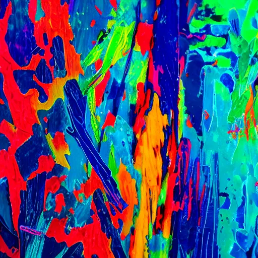 Image similar to abstract color explosion of paint and bones