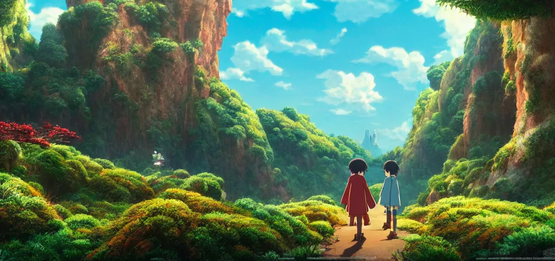 Image similar to a very high resolution image from a new movie. beautiful scenery. photorealistic, photography, directed by hayao miyazaki