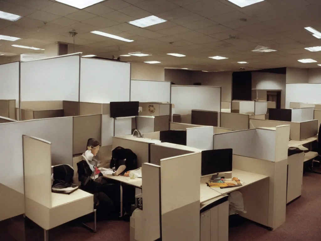 Image similar to coffee break in 90s cubicle office