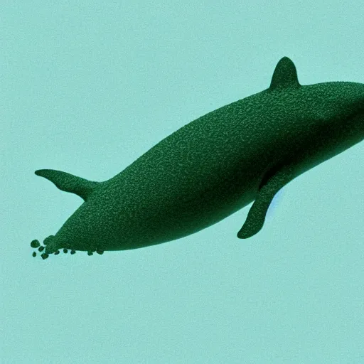 Prompt: photo of a microscopic green whale