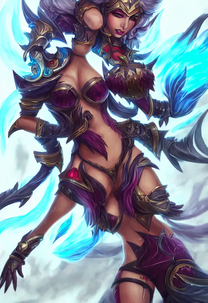 Prompt: New consept arts for katatina from league of legends, fantasy