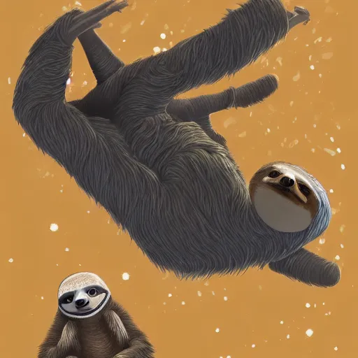 Prompt: Sloth, Floating in space, Trending on Artstation, Hiroaki Tsutsumi style