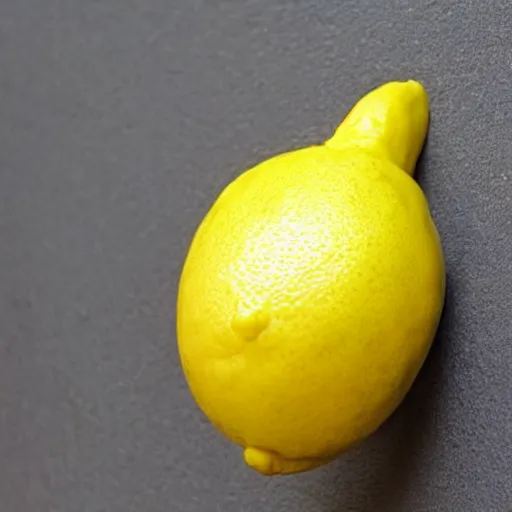 Prompt: i saw a lemon that looks human, i will describe it as in shape of a human with legs of lemons and round body.