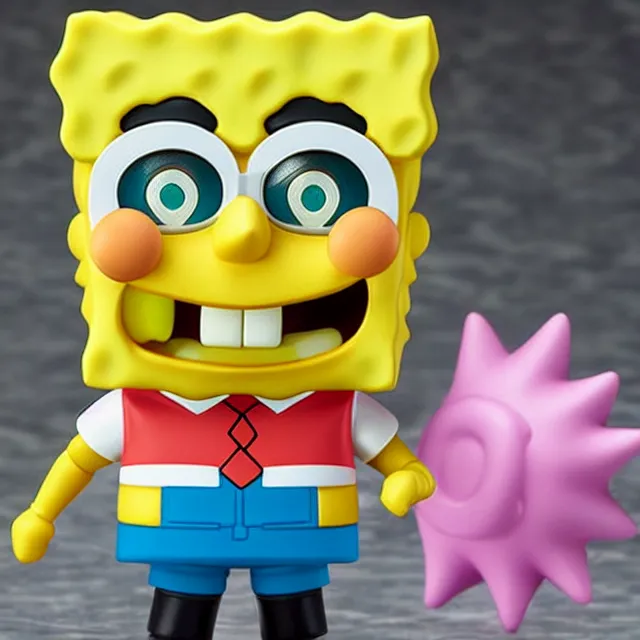 Image similar to spongebob, an anime nendoroid of spongebob, figurine, detailed product photo