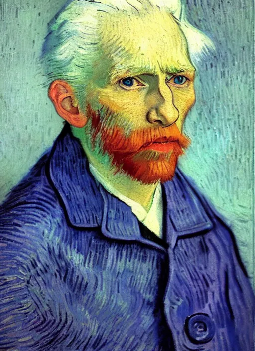 Image similar to portrait of a very old sailor with white hair, detailed realism face in painting, detailed beautiful portrait, expressionist oil painting masterpiece, 8 k resolution, smooth, sharp focus, pastel color palette, trending on artstation, by van gogh