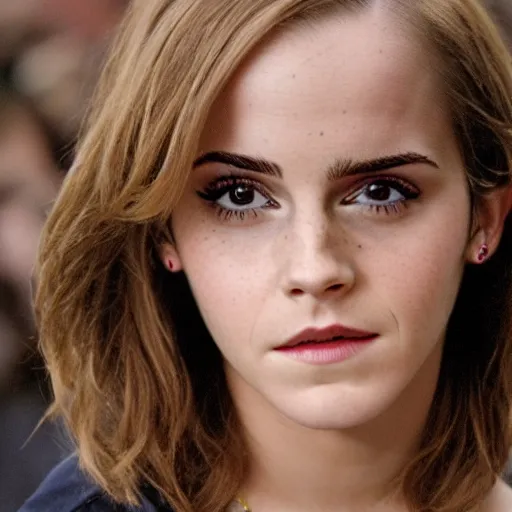 Image similar to Emma Watson cross eyed