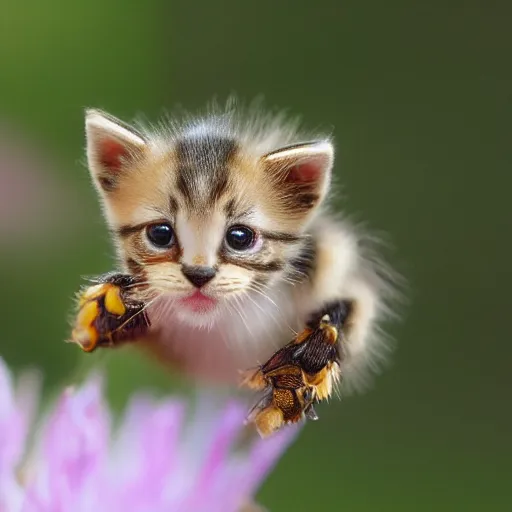 Image similar to photo of a bee that looks like a kitten