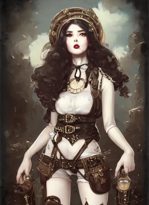 Gothic Steampunk Western Girl Art Print · Creative Fabrica