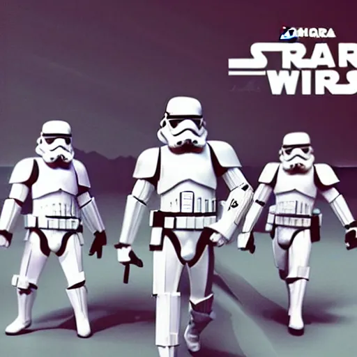 Prompt: stormtroopers are on the stranger things poster, low poly, anime style