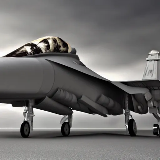 Image similar to a highly detailed ultra realistic photograph of a cow dressed in a fighter jet jumpsuit and mask