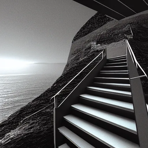 Image similar to stairway to heaven, octane render