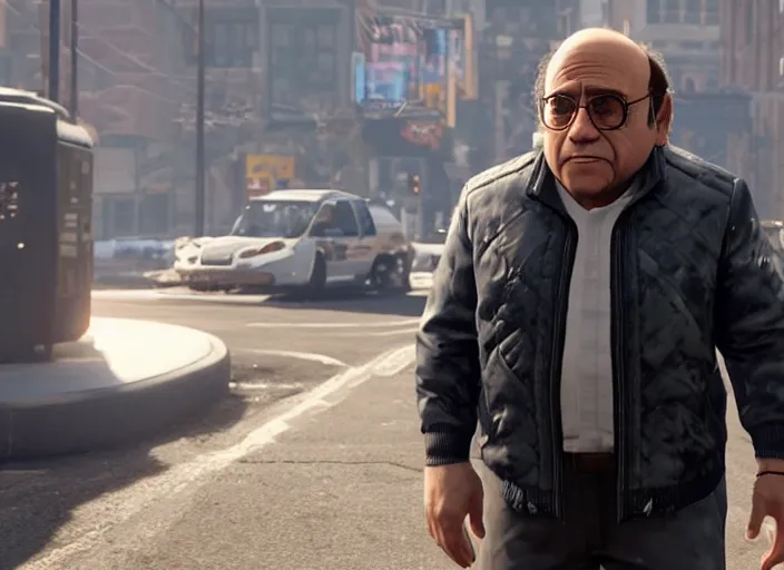 Image similar to video game still of danny devito in the video detroit become human,