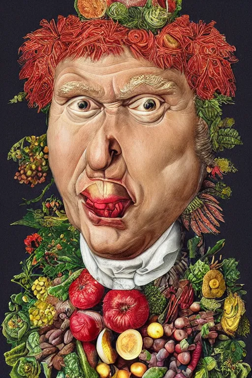 Image similar to “Portrait of Donald Trump in style of Guiseppe Arcimboldo”