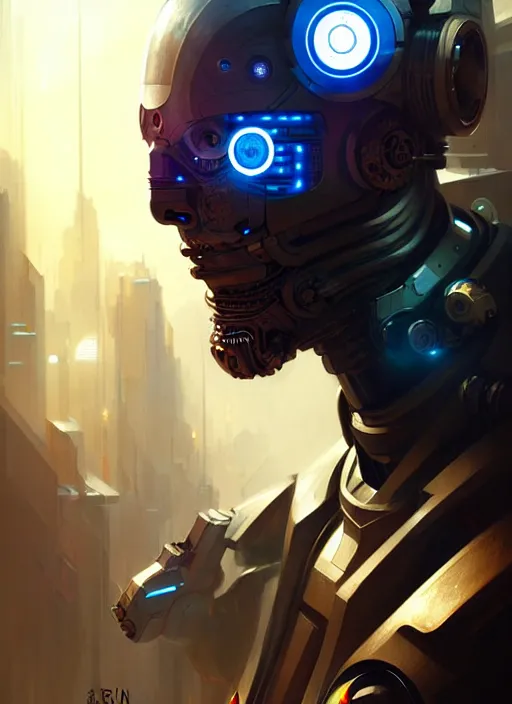 Prompt: modern science superheroes, robotic, android, cyborg, cyberpunk face, steampunk, fantasy, intricate, rugged, highly detailed, colourful, atmospheric haze lighting, digital painting, artstation, concept art, art by artgerm and greg rutkowski and ruan jia,