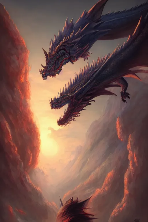 Prompt: giant oriental dragon in the sky, d & d, fantasy, portrait, highly detailed, headshot, digital painting, trending on artstation, concept art, sharp focus, illustration, art by artgerm and greg rutkowski and magali villeneuve