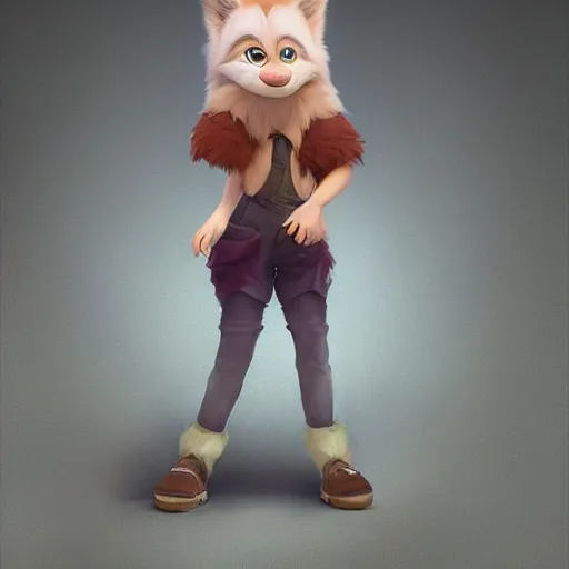 Prompt: portrait character design a young cute fluffy wolf girl, style of maple story and zootopia, 3 d animation demo reel, portrait studio lighting by jessica rossier and brian froud and gaston bussiere