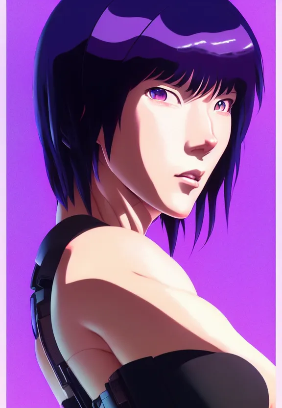 Image similar to a fullbody portrait of motoko kusanagi the major ghost in the shell : : connected to cables, under repairs, maintenance area, technicians : : by ilya kuvshinov, rossdraws, artgerm, sola digital arts, anti aliasing, raytracing : :